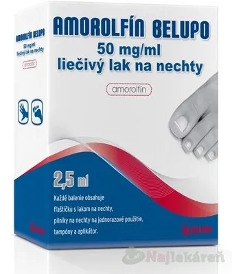 Amorolfín Belupo 50 mg/ml liečivý lak na nechty 1 x 2,5 ml