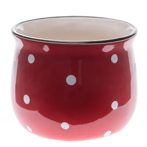 Keramický obal na kvetináč Johan, červená, 12 x 9 cm