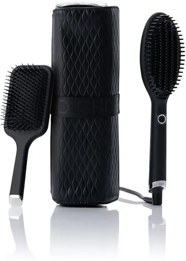 GHD Glide teplovzdušný kratáč, iontová technológia, darčeková sada, Iced Luxe Collection, čierna