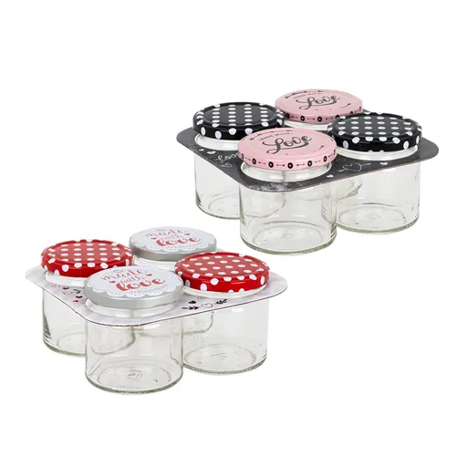 Haushalt international Zavařovací sklenice s víčkem, 425 ml, 4 ks