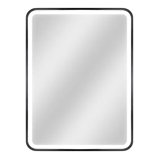 HOPA - Zrkadlo s LED osvetlením BORKEN BLACK OLNZBOR6080B