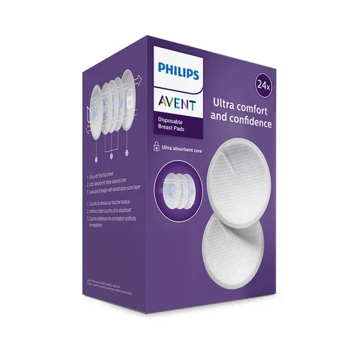 Avent absorpční vložky 24ks,Philips AVENT Vložky do podprsenky jednorazové 24 ks