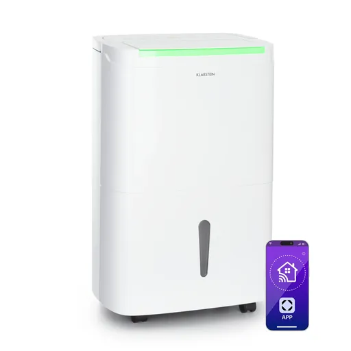 Klarstein DryFy Pro Connect Smart, Odvlhčovač vzduchu, WiFi, Kompresný, 30l/d, 50-60m², Biela
