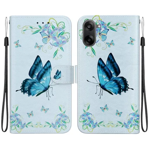 ART Peňaženkový obal pre OnePlus Nord CE 5 5G BLUE BUTTERFLY