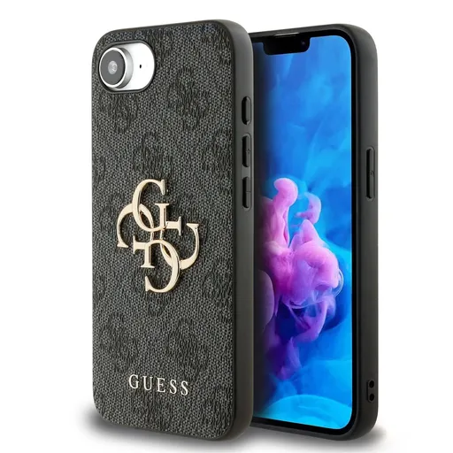GUESS 4G METAL Ochranný obal pre Apple iPhone 16e GREY