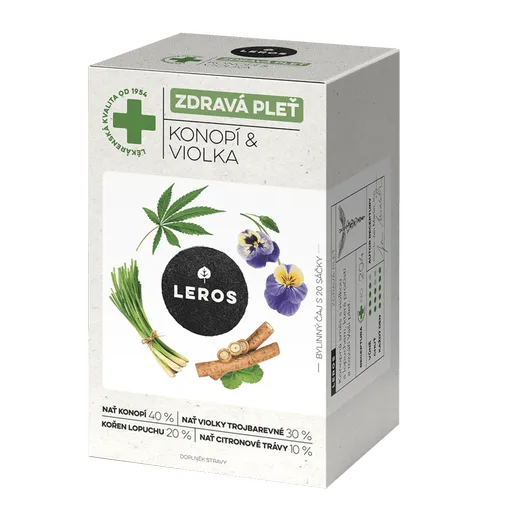 LEROS Zdravá pleť konope&fialka 20 vrecúšok
