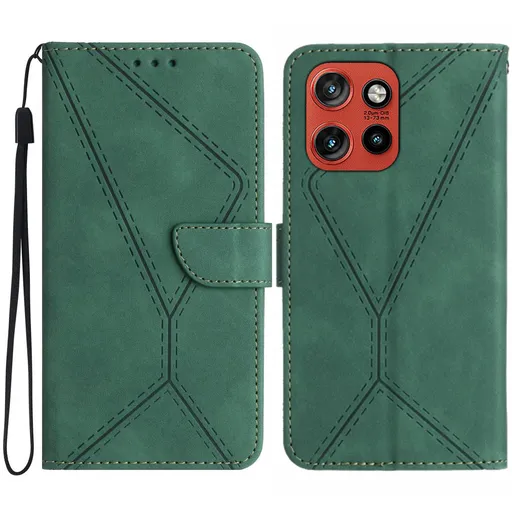 STITCHED Peňaženkový kryt pre Motorola Edge 60 Neo / 50 Neo / ThinkPhone 25 zelený