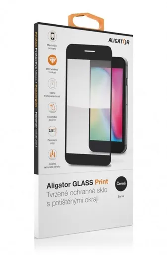 Aligator ochranné sklo PRINT Apple iPhone 16 Pro čierna