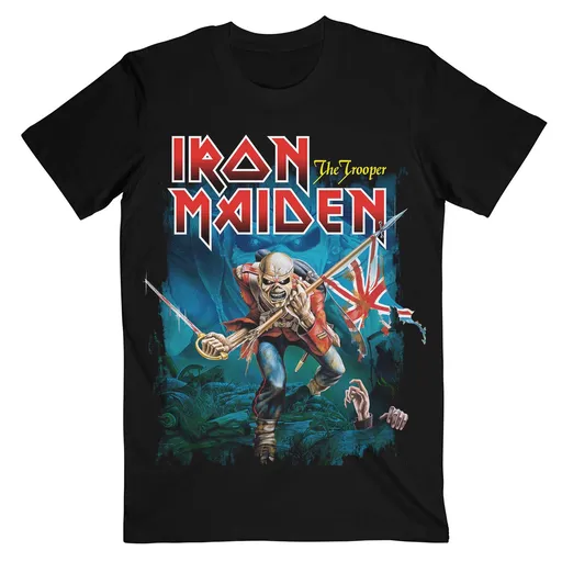 Iron Maiden tričko Trooper Eddie Large Eyes Čierna S