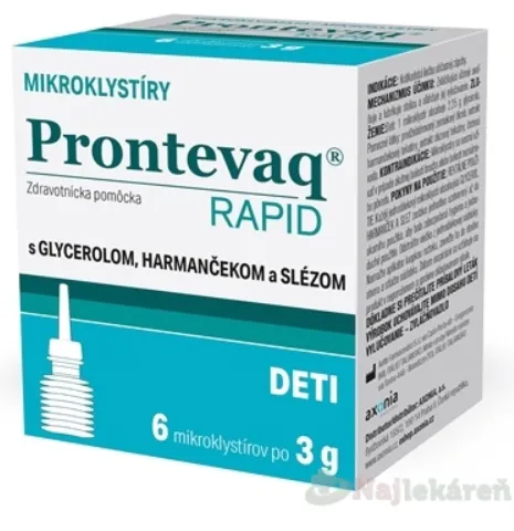 PRONTEVAQ RAPID mikroklystíry DETI jednodávkové 6x3g