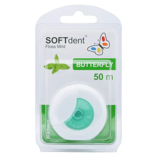 SOFTDENT Butterfly Dentálna niť s mätou 50 m