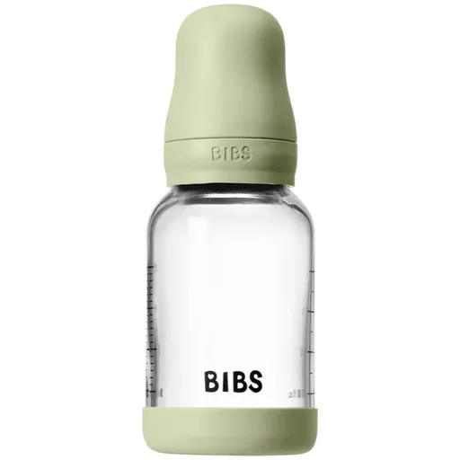 BIBS Baby Glass Bottle Silicone antikoliková fľaša so silikónovým náustkom Sage 120 ml