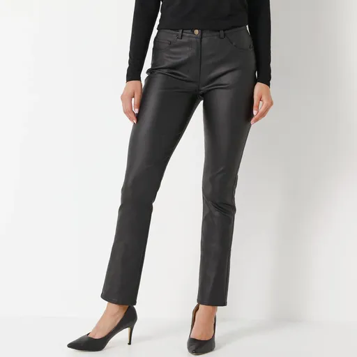 Rovné koženkové nohavice