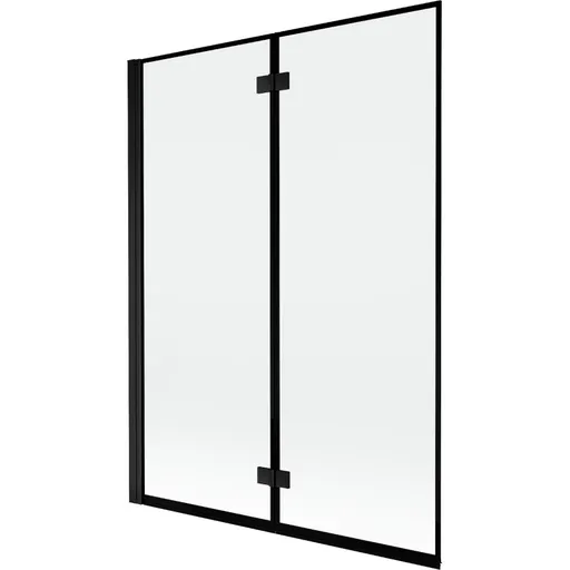 MEXEN - MIST vaňová zástena 130x150 cm 6mm 2-s, čierna, okraj, ľavá 8A9-130-002-70-70-L