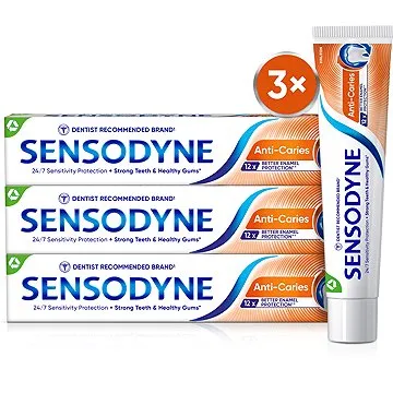 SENSODYNE Anti Caries proti zubnému kazu 3× 75 ml (2000027065400)