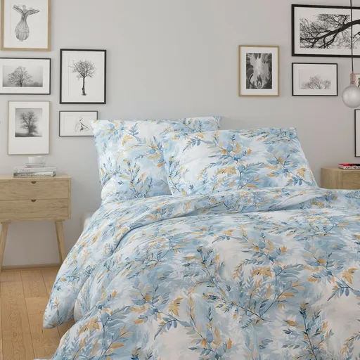 Kvalitex Bavlnené obliečky Nordic Yves modrá, 200 x 200 cm, 2 ks 70 x 90 cm