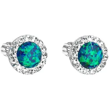 EVOLUTION GROUP 31317.1 zelené opál s kryštálmi Preciosa(striebro 925/1000; 1,0 g) (8590962912173)