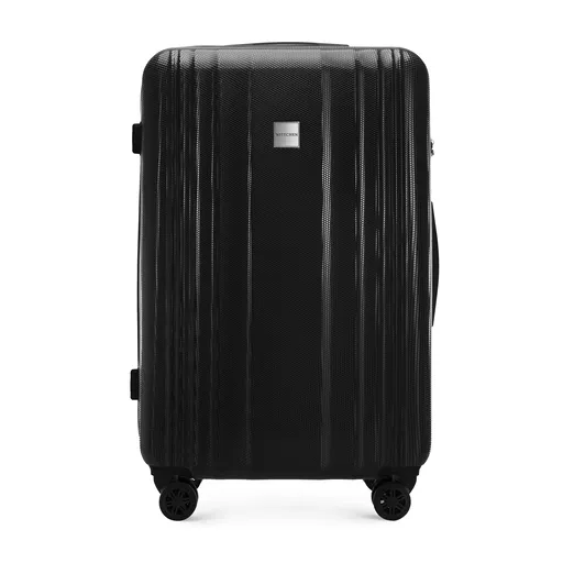 Veľký voštinový embosovaný polykarbonátový kufor čierny 56-3P-303-10