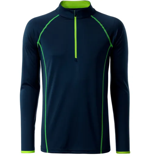 James & Nicholson (Daiber) Pánske funkčné tričko s dlhým rukávom JN498 - Tmavomodro-žiarivo žltá | L