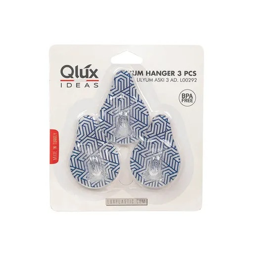 QLUX Plastové samolepiace háčiky 3ks
