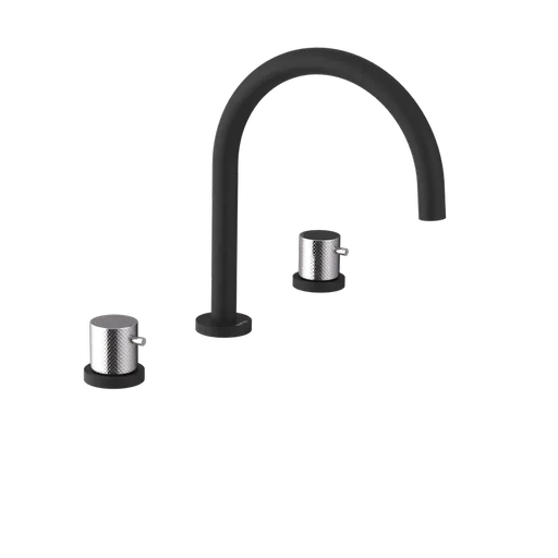 SAPHO - ULTRASAN  trojprvková umývadlová batéria, čierná mat/chróm UT017VBC