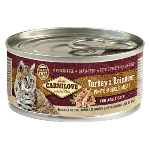 CARNILOVE Cat adult turkey & reindeer konzerva pre mačky 100 g