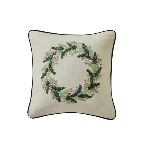Vankúšik s potlačou vianočného venca