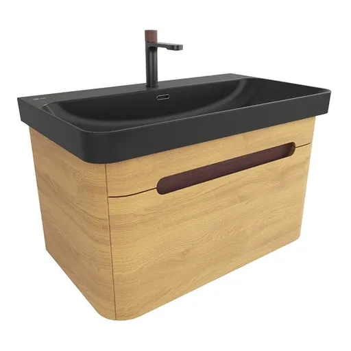 Kúpeľňová skrinka s umývadlom SAT Fusion 77,5x43x45 cm dub medový mat SATFUSION80DMBKMBA