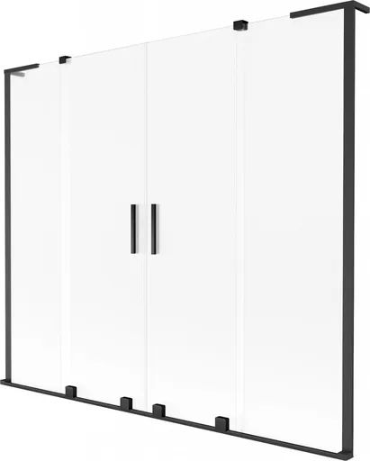 MEXEN/S - Velar L Duo dvojkrídlová posuvná vaňová zástena 170 x 150, dekor, čierna 896-170-003-32-70
