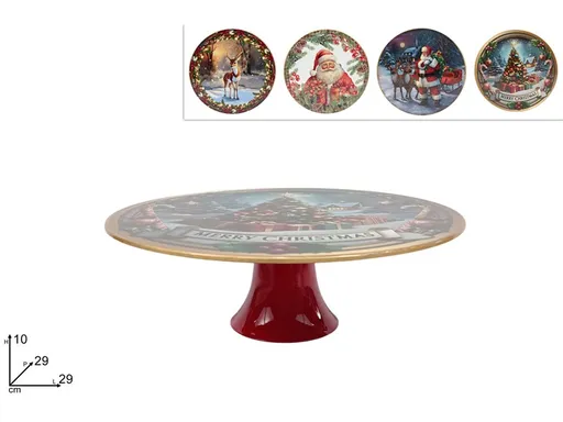 MAKRO - Podnos vianočný na podstavci rôzne motívy