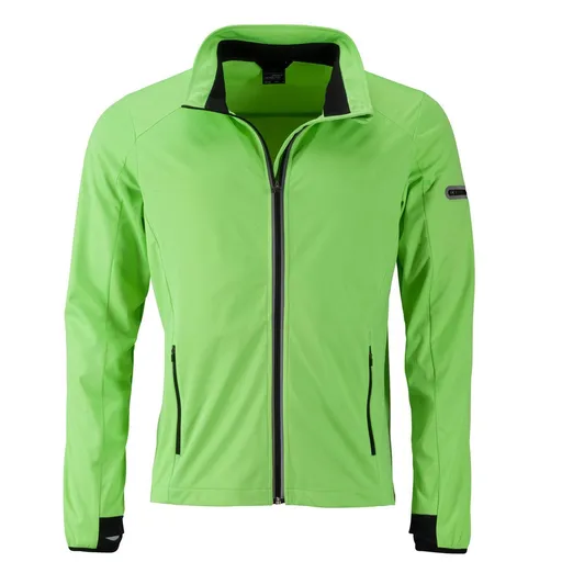 James & Nicholson (Daiber) Pánska športová softshellová bunda JN1126 - Jasnozelená / čierna | S