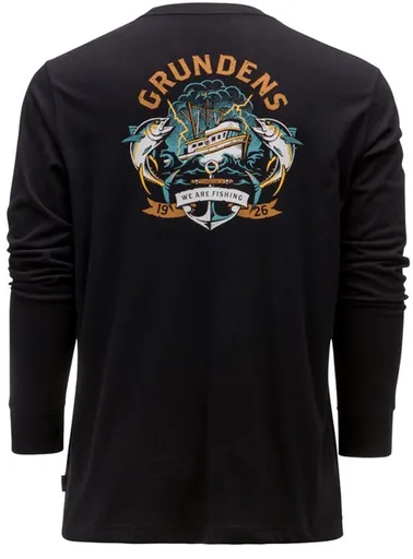 Grundéns tričko tuna tattoo ls t-shirt black - xxl