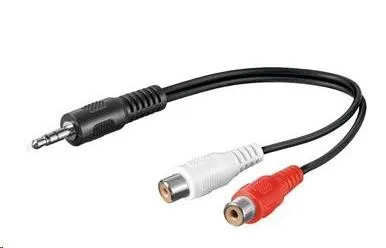 PREMIUMCORD Kábel audio 3, 5mm Jack - 2x Cinch 20cm (M/F, stereo)