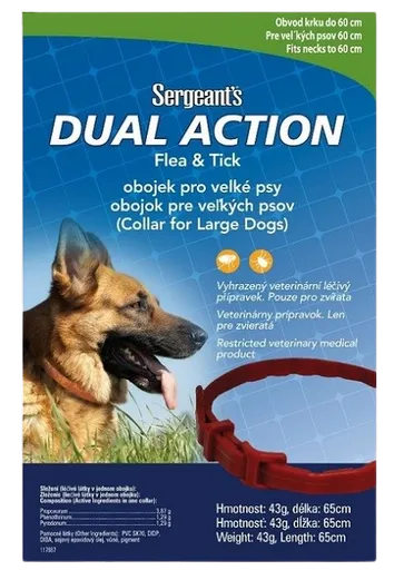 Sergeant´s Dual Action obojok proti parazitom pre veľké psy 65cm