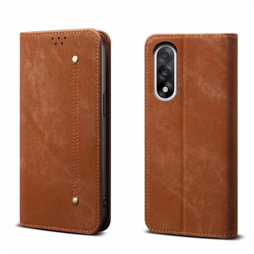 DENIM Peňaženkový kryt pre OnePlus Nord 5 5G hnedý