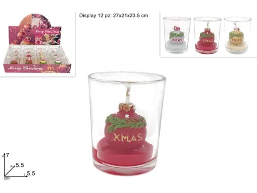 MAKRO - Sviečka vianočná v skle rôzne farby