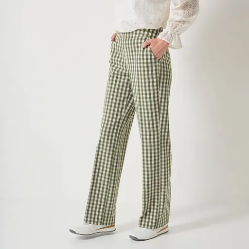 Rovné kockované nohavice
