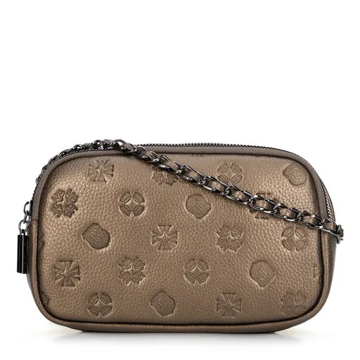 Čierny kožený batoh s retiazkou pre sofistikovaný vzhľad 99-4E-306-1