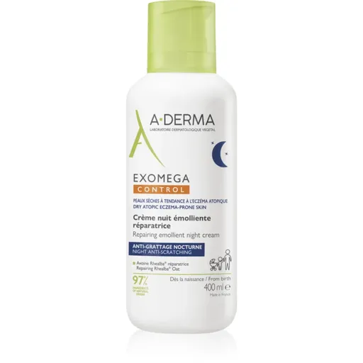A-Derma Exomega Control Repairing Emollient Night Cream regeneračný nočný krém proti škriabaniu 400 ml
