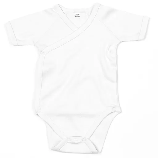 Babybugz Detské body s krátkym rukávom Kimono - Biela | 6-12 mesiacov