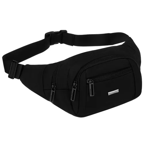 Pánska čierna športová ľadvinka Rovicky z odolnej cordury s viacerými priehradkami