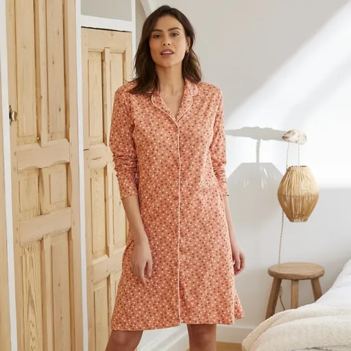 Nočná košeľa s dlhými rukávmi a potlačou hviezd