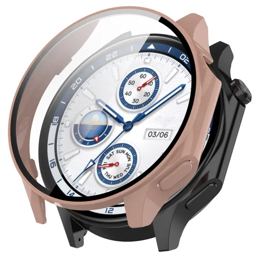 PC FULL COVER Plastový kryt so sklom pre OnePlus Watch 2 ružový