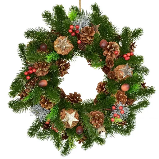 Vianočný ozdobený smrekový veniec Winter Dream, 40 cm