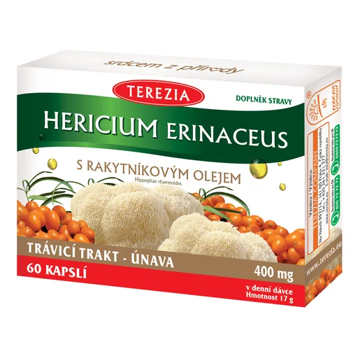 Hericium Erinaceus s rakytníkovým olejom 60 kapsúl