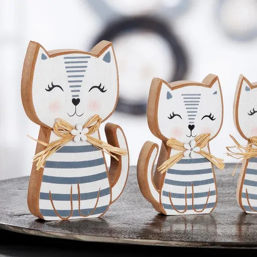 Gilde Dřevěná dekorace Kotě Jasmina, 11,5 cm