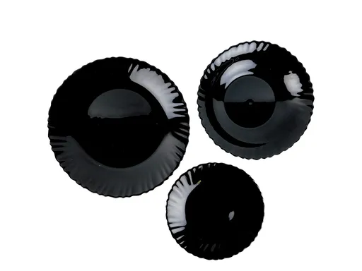 MAKRO - Obedová súprava 18-dielna, farba čierna