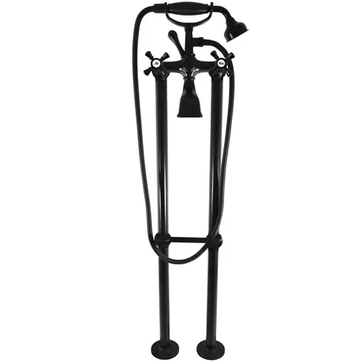 Vaňová batéria RAV Slezák MORAVA so sprchovacím setom 150 mm čierna MK350.5/2CMAT