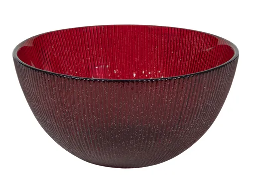 HIT Sklenená miska 500ml červená s glitrami