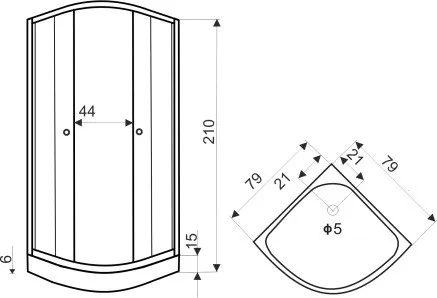 KERRA - Kabína sprchová Classic 80 šedá + batéria 5907548113757